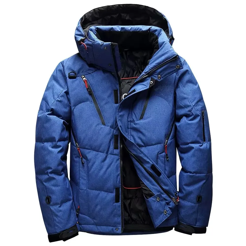 

Hooded Ski Lightweight Down Jacket for Men Featuring Winter White Duck Down Thickened Warmth Leisure Mountain Hunting Coat
