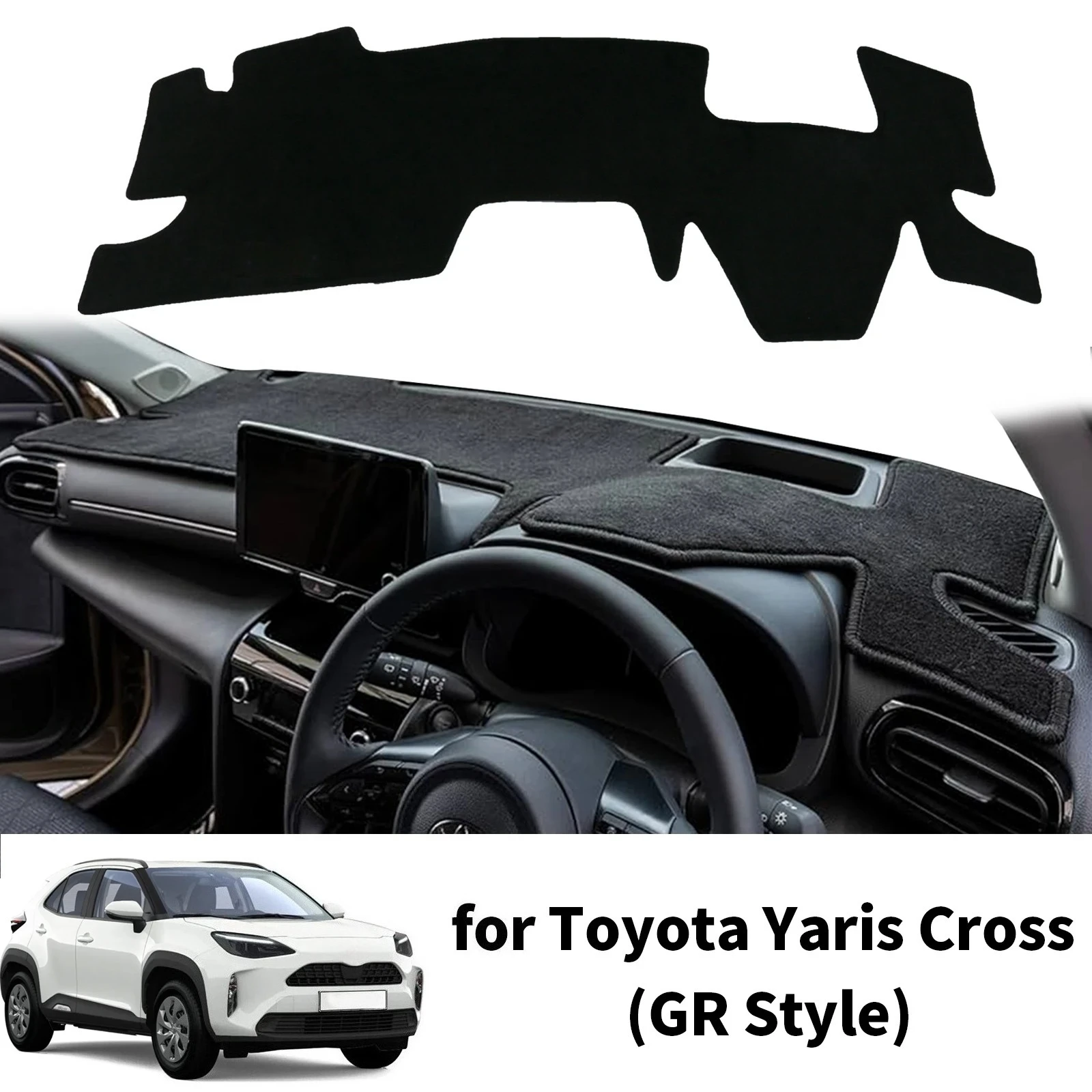 

Accessories for Toyota Yaris Cross 2021-2024 GR Car Dashmat Dashboard Cover Pad DashMat Sunshade Protective Carpet