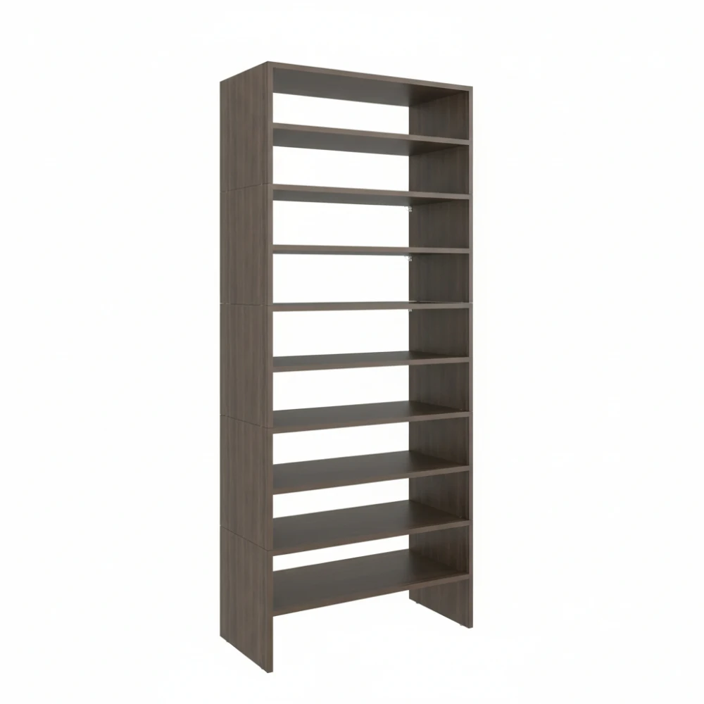 

FM FURNITURE Sahara Modern Shoe Rack Multi Tier Storage for Bedroom and Entryway, GRAY WALNUT