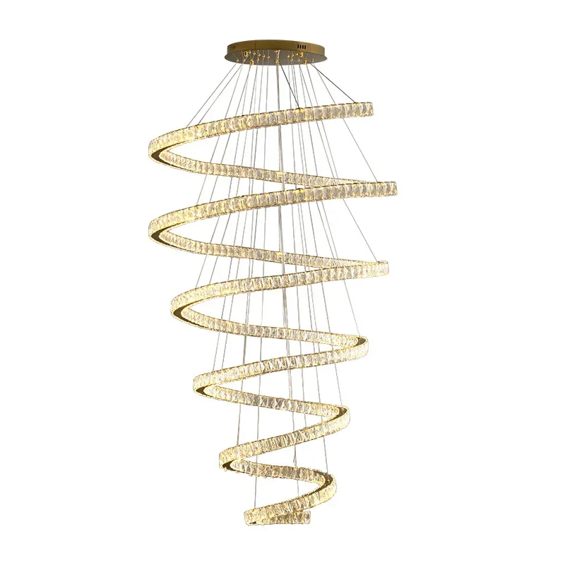 Building in the building living room chandelier, Italian light luxury creative circle