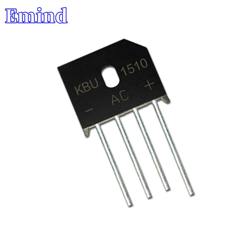 5Pcs KBU1510 Bridge Rectifier 15A/1000V KBU15M Bridge Stack Cutable Foot KBU Footprint Flat Bridge