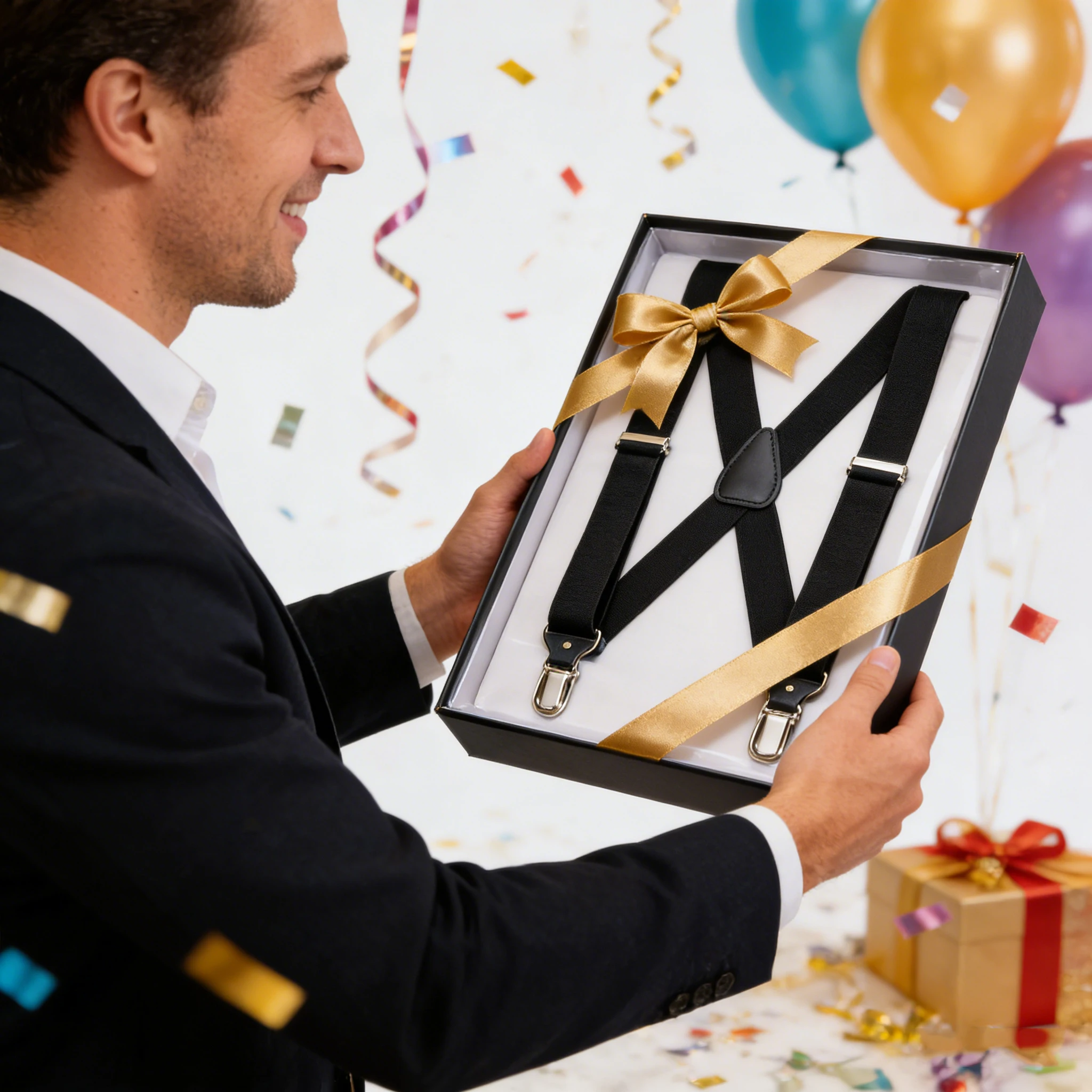 

Bohemian Style Men's Suspenders – High Elasticity, Adjustable with 4 Strong Clips, Heavy-Duty X-Back Design, Ideal Gift Choice