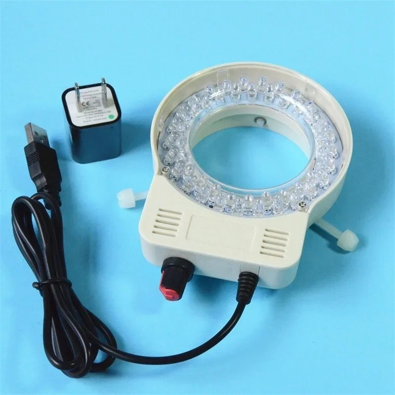 Optische Dimmbare 52 Weiß Farbe Stereo Mikroskop Ring Led-leuchten Quelle Beleuchtung Lampe Helligkeit Einstellbar Lichtquelle