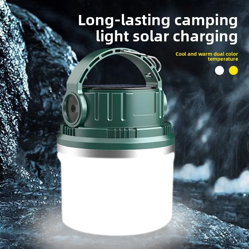 

Портативный светодиодный солнечный светильник для кемпинга, перезаряжаемый через USB, подвесное наружное освещение палатки