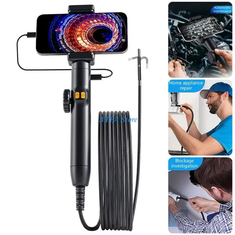 

U13C Articulating Borescope Camera 1080P Flexible Snake Endoscope Camera Industrial Endoscope Inspection Camera 6mm Lens