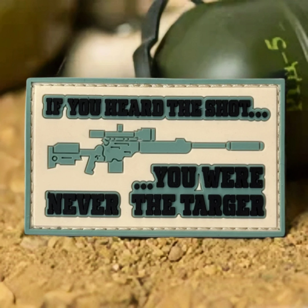 Parche táctico PVC francotirador con frase If you heard the shot - imagen 2