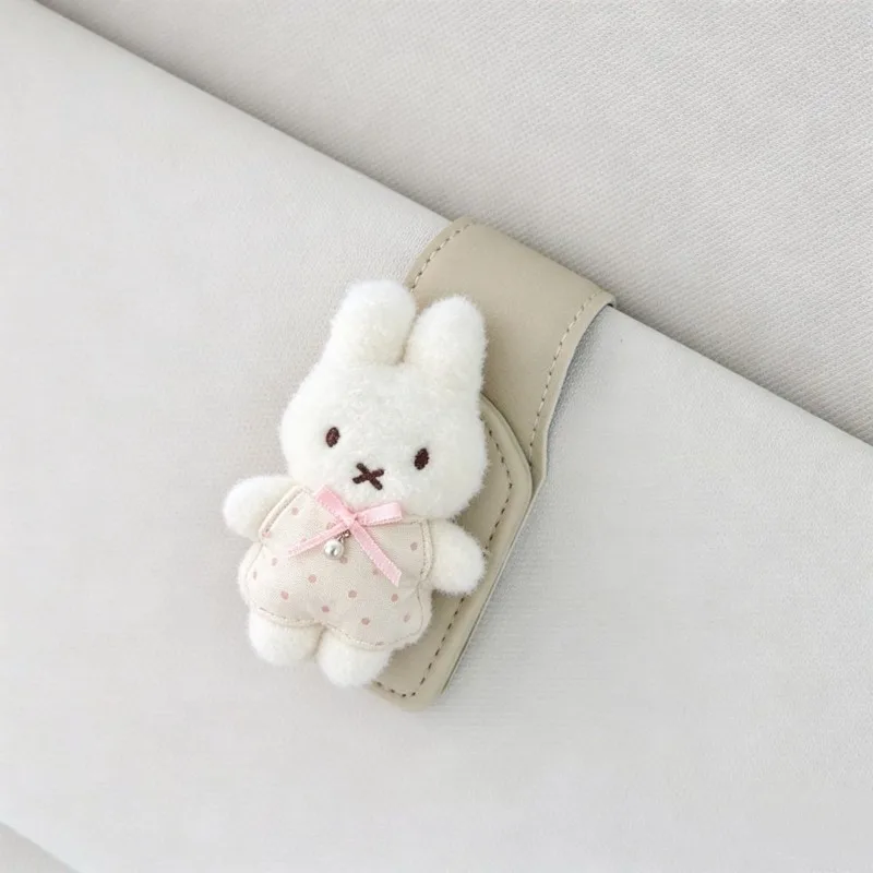 Miffy Bunny New Sweet and Cute Creative Cartoon Pattern Car Personalized Fashionable Decorative Glasses Storage Magnetic Clip - view 3