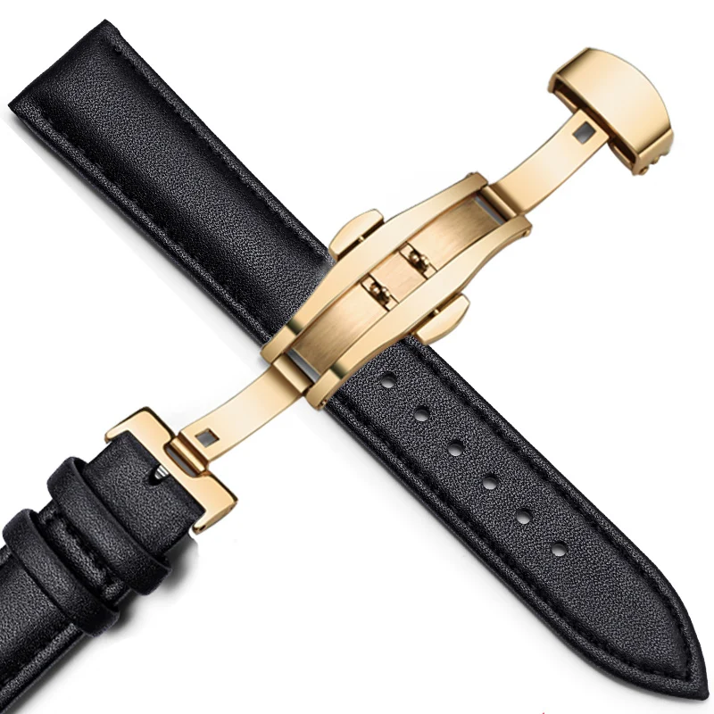 20mm watch strap Leather 22mm watch band butterfly buckle leather plain strap suitable for Tissot