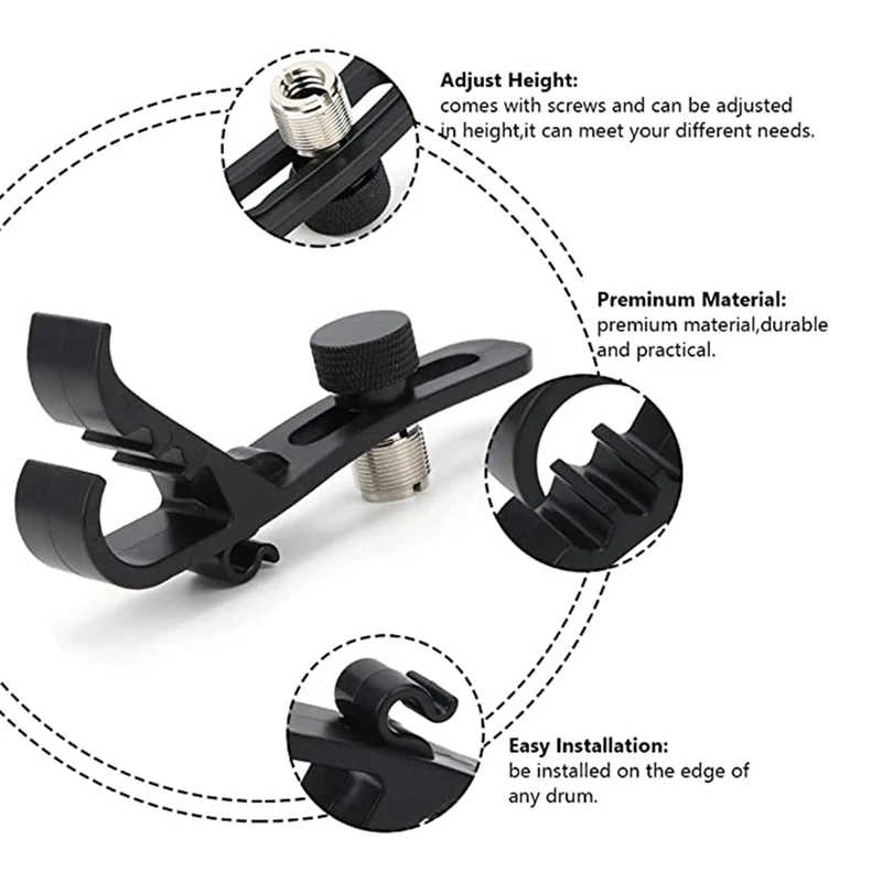 Microphone Shockproof Clip Drum Instrument Bracket Microphone Fixed Drum Clip