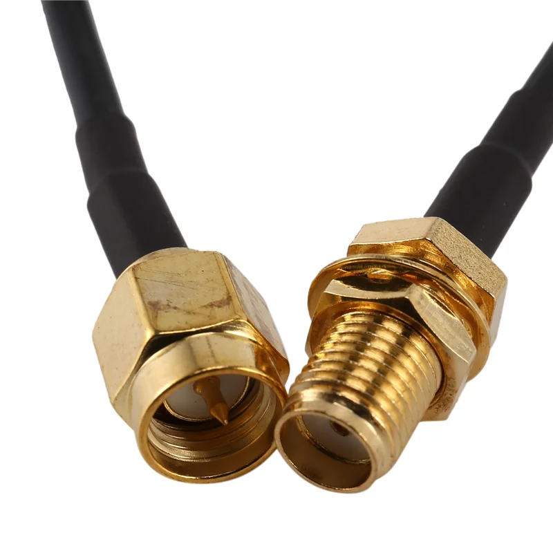 A52T 4X SMA Male To Female Adapter Pigtail Coaxial Jumper Extension Cable 3.3Ft Long