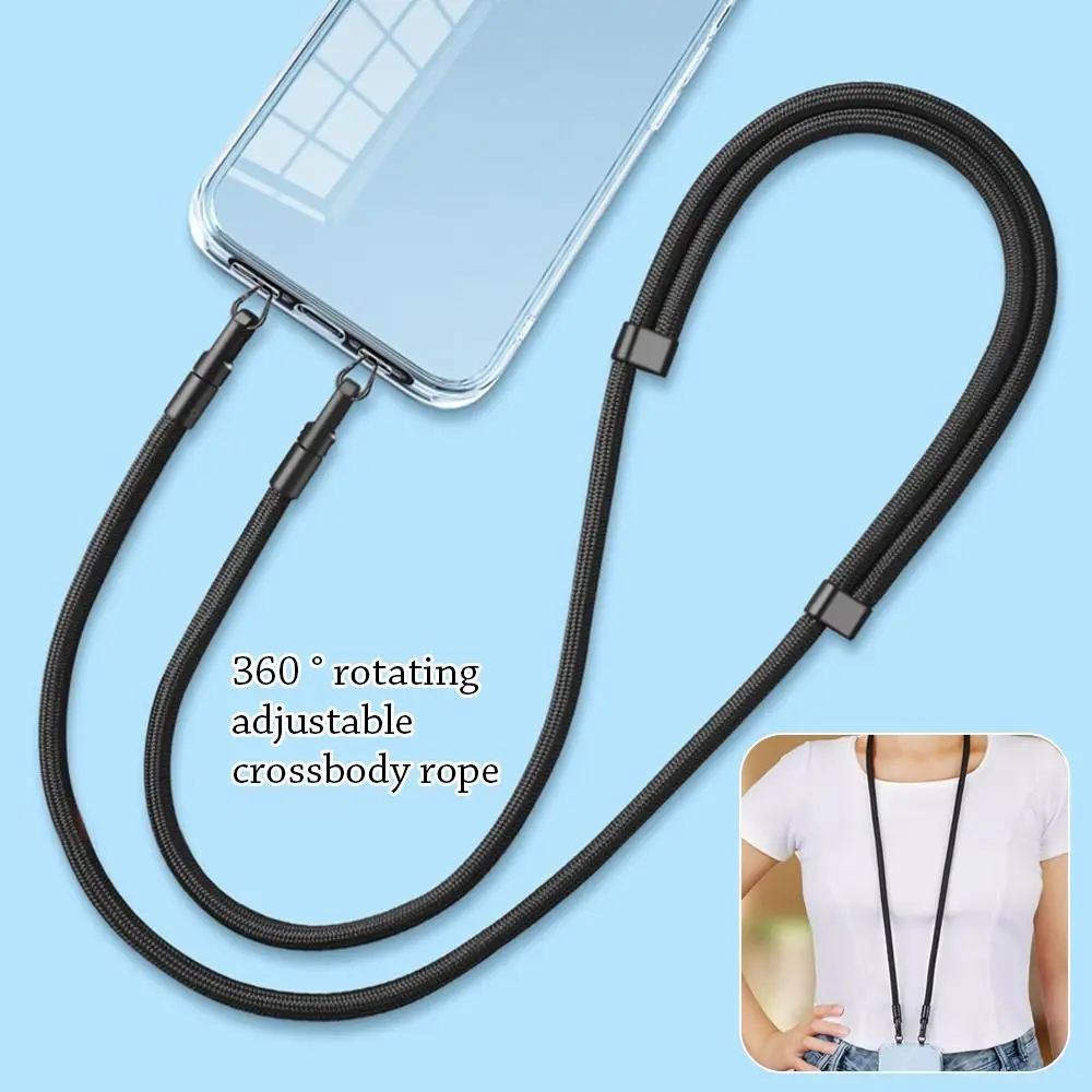 

360° Rotatable Mobile Phone Lanyard Bilateral Adjustable Phone Accessories Mobile Phone Rope with Gasket Phone Anti-lost Rope