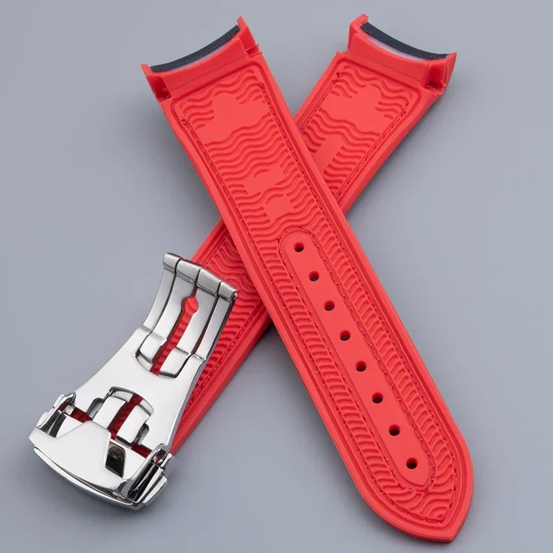 ใหม่ผ้าไนลอนนุ่มคอมโพสิตยาง Watchband Fit สําหรับ Omega สายคล้อง Planet Ocean 600 22 มม.สายรัดข้อมือพับหัวเข็มขัด