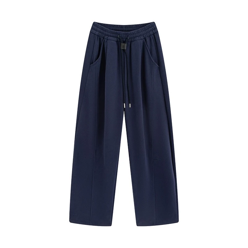 

Navy Blue Banana Sweatpants Women's Pants Spring and Autumn New American Loose Scimitar Pants Slim Straight Sweatpants Wide-leg