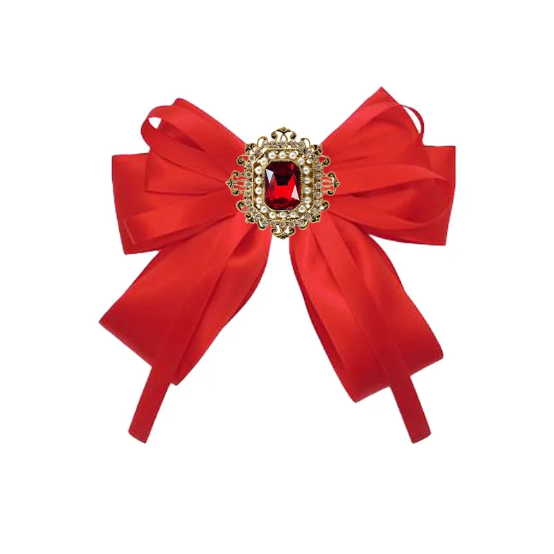 الكورية اليدوية ربطة القوس فيونكة اللؤلؤ حجر الراين الشريط المرأة موضة الدعاوى كلية نمط قميص اكسسوارات الهدايا طوق زهرة بروش