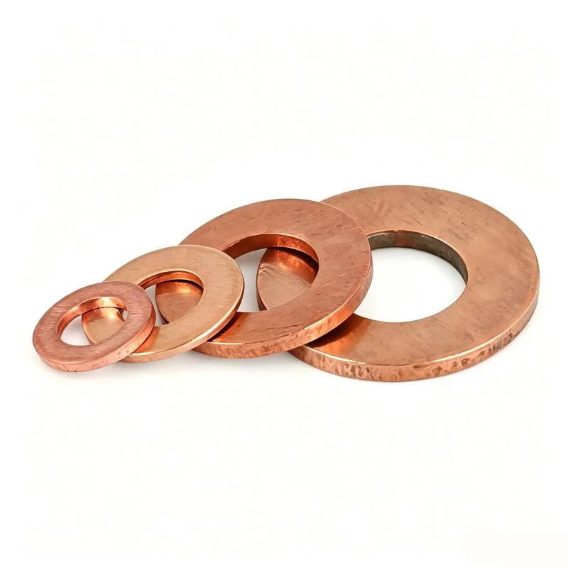 Red Copper Sealing Washers Flat Ring Gasket M3 M4 M5 M6 M7 M8 M9 M10-M20 Sealing Ring Gasket Crush Washer for Bolts Screws