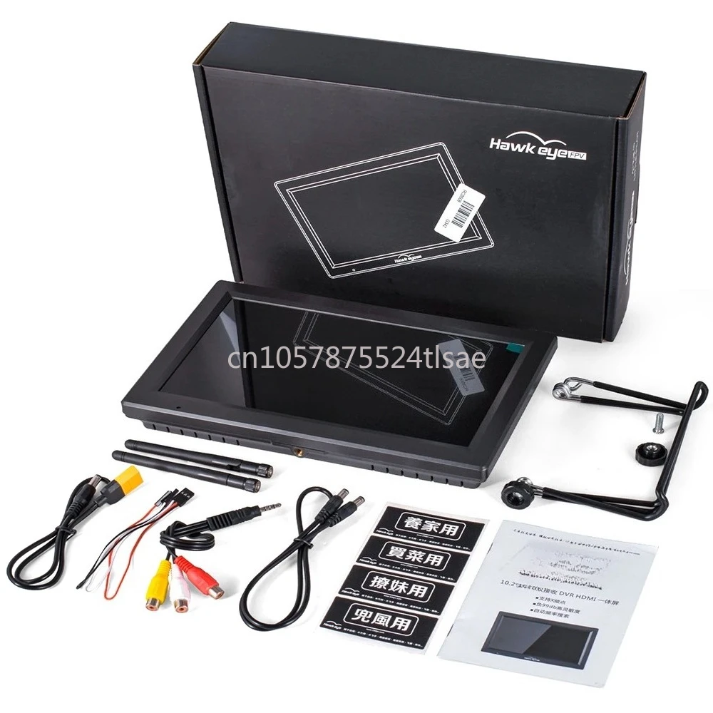 

X FPV Monitor with DVR 5.8G 96CH 10.2 inch Dual Receivers 1024x600 LED 16:9 NTSC/PAL Auto Search