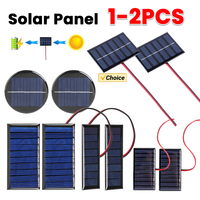 1/2 Pcs Solar Panel 100MA 1W 3V Mini Small Solar Panel Module Solar Battery Charger for Lamp Fan Pump for 2-3V Battery Charging
