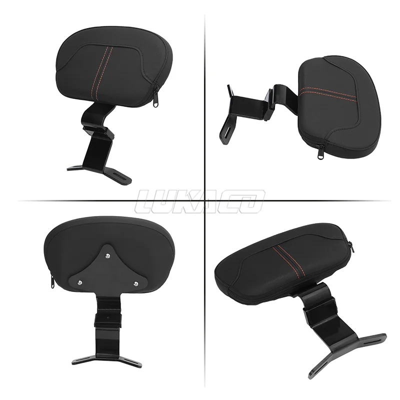 Motorcycle Front Driver Rider Backrest Pad Seat Cushion Back Rest Kit For Harley Touring CVO Street Glide Road King 2009-2022