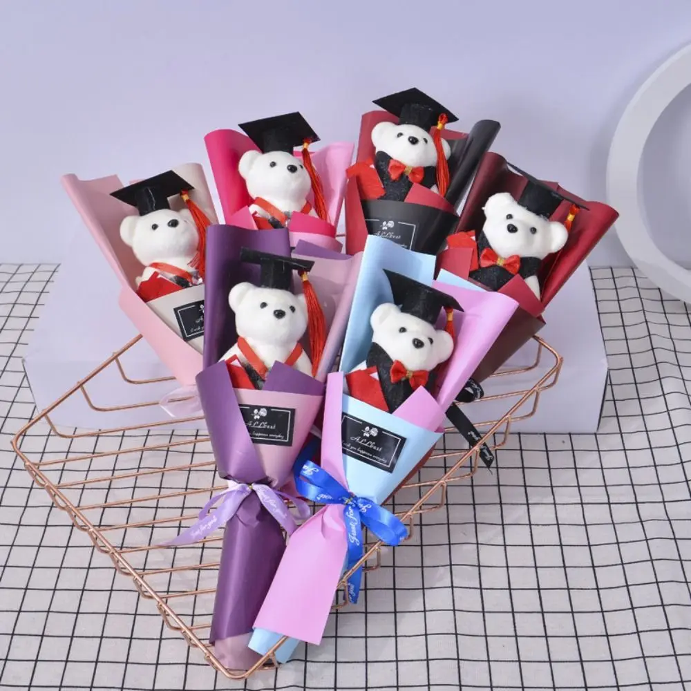 Creative Bouquet Decoration Graduation Bear Bouquet Bear Cartoon Bear Bouquet Lovely Elegant Doctoral Bear Valentine'S Day