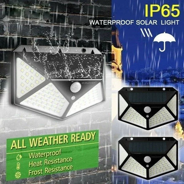 1/2/4 PIÈCES Nouvelles Lampes Solaires Applique Extérieure PIR Capteur De Mouvement 100LED Solaire Alimenté Lumière Du Soleil Réverbère pour Jardin Cour