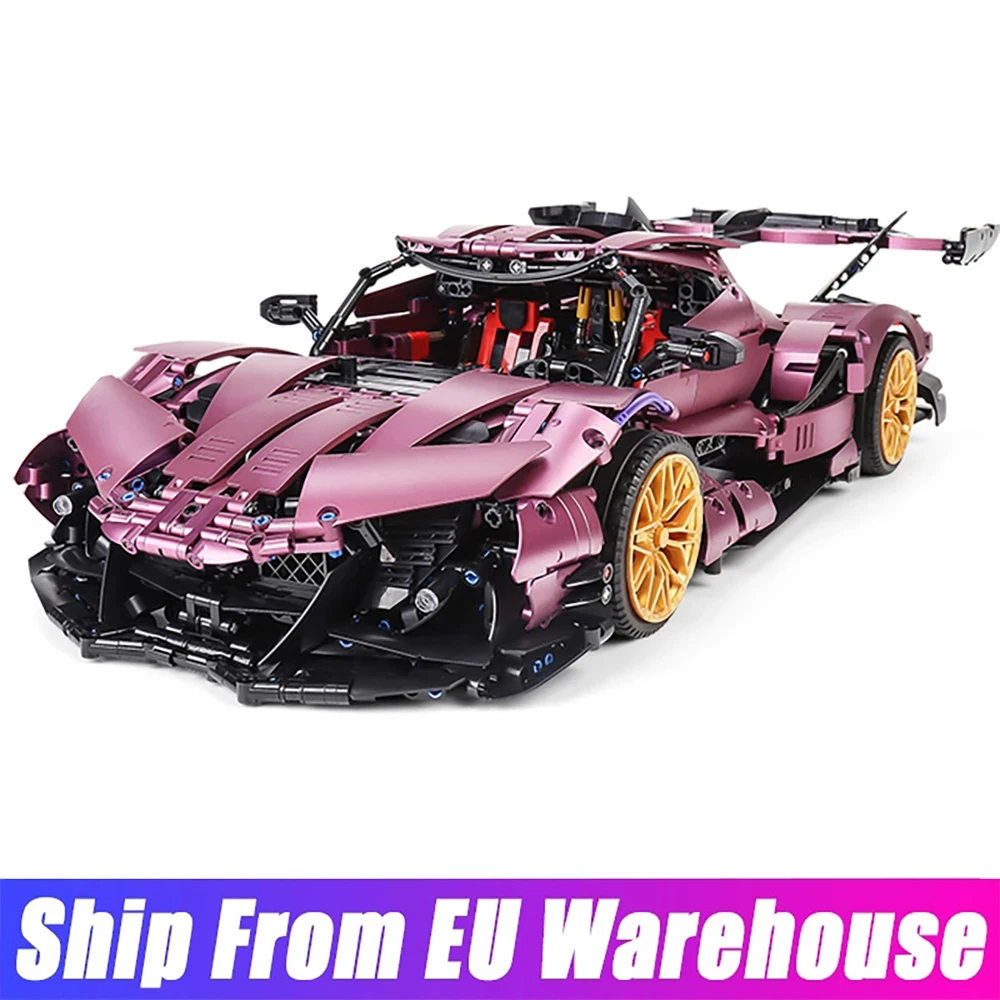 

3677PCS High-Tech 1:8 City Remote Control Racing Car Purple Apolloed Super Sports Vehicle Building Blocks Bricks Toys Kids Gifts