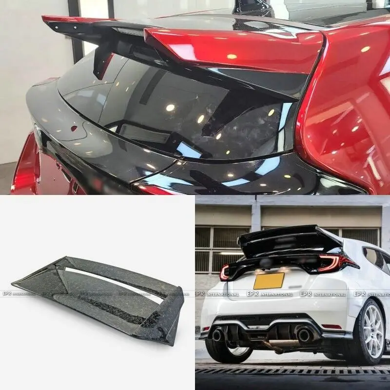 For Toyota GR YARIS GXPA16 Forged Carbon Look Rear Spoiler Wing Lip Bodykits