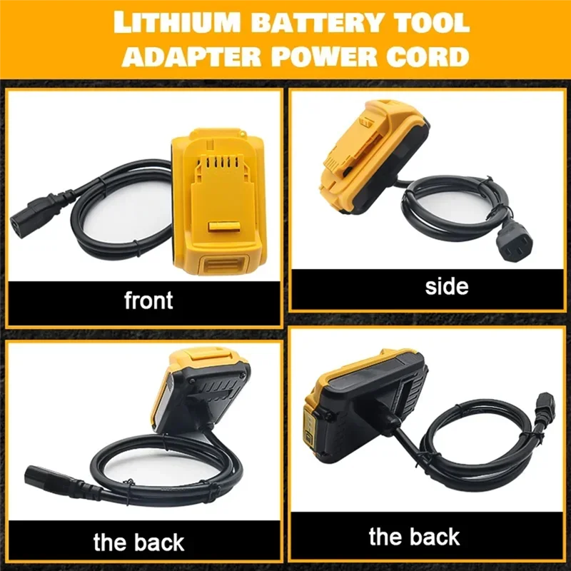 ABAG Heavy-Duty Li- Battery Tool Adapter Power Cord For 18V And 20V Power Tools, Connects To Lead Acid Battery DC 21V