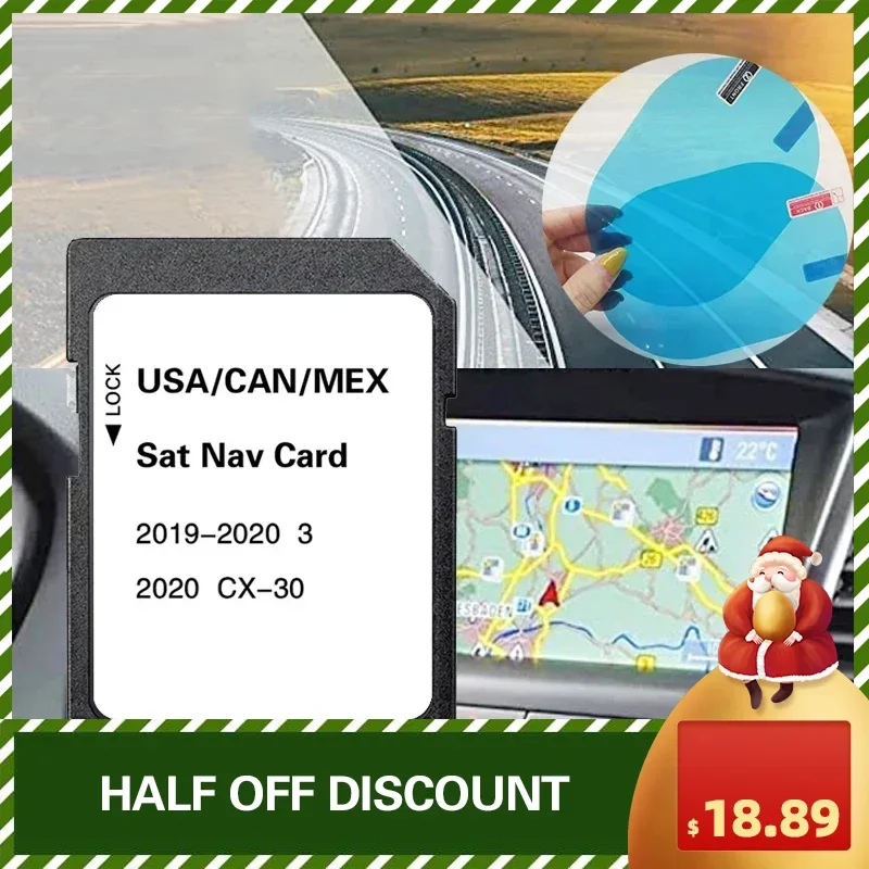 Navigation SD Card for Mazda 3 CX30 Car 8GB USA CAN MEX Maps Sat Navi GPS 7 or 8-inch Touch Screen Update Software 2022 Version