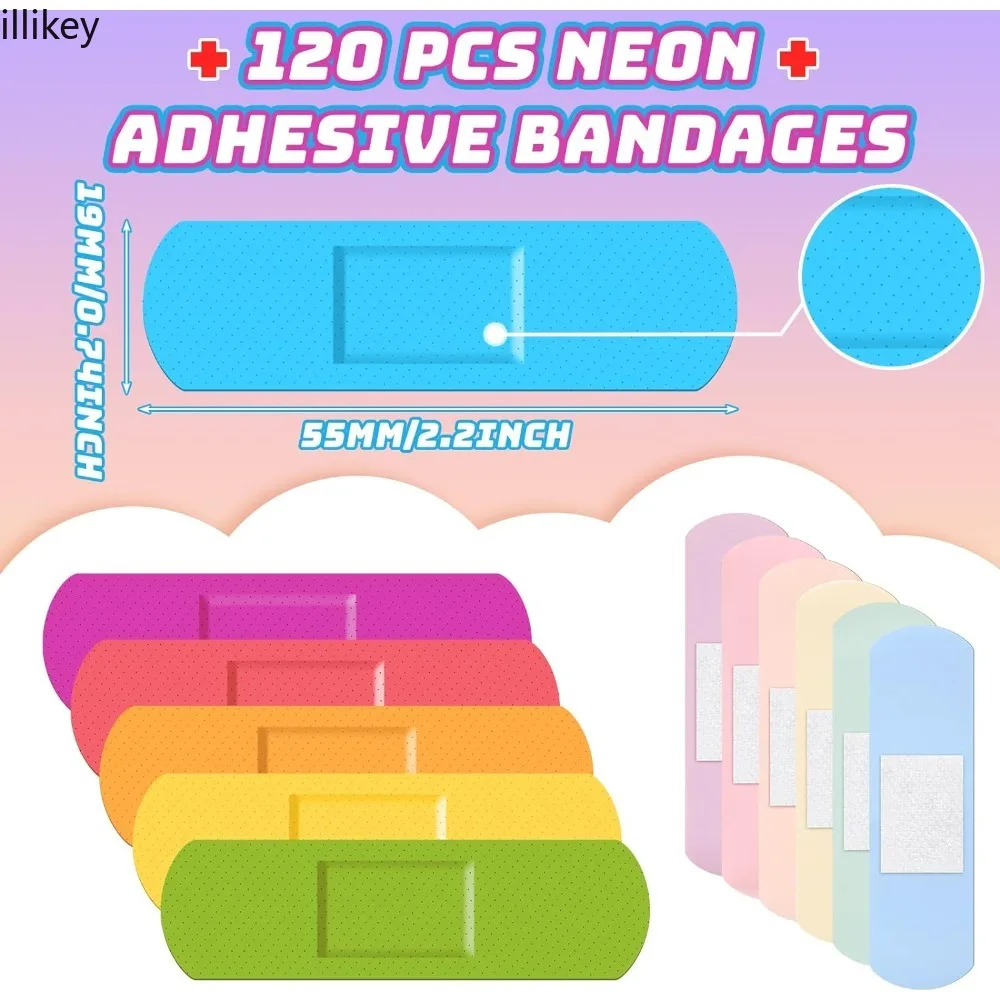 30-120pcs PE Waterproof Band Aid Colorful Self-adhesive Bandages Elestic Wound Plasters Skin Patch for First Aid Woundplast Tape