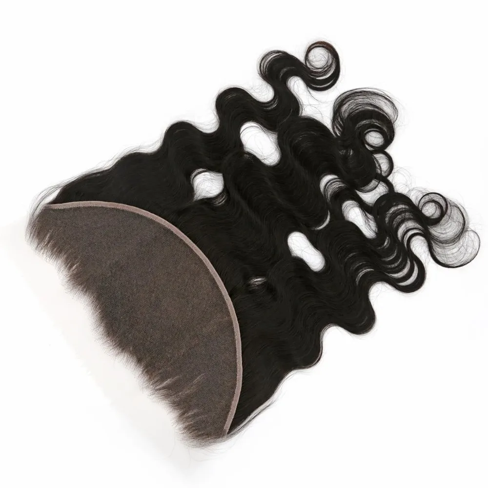 12-22 インチ 13 × 6 レースフロント実体波透明レース人毛ナチュラルブラック 12A ブラジルバージンヘアシングルノット