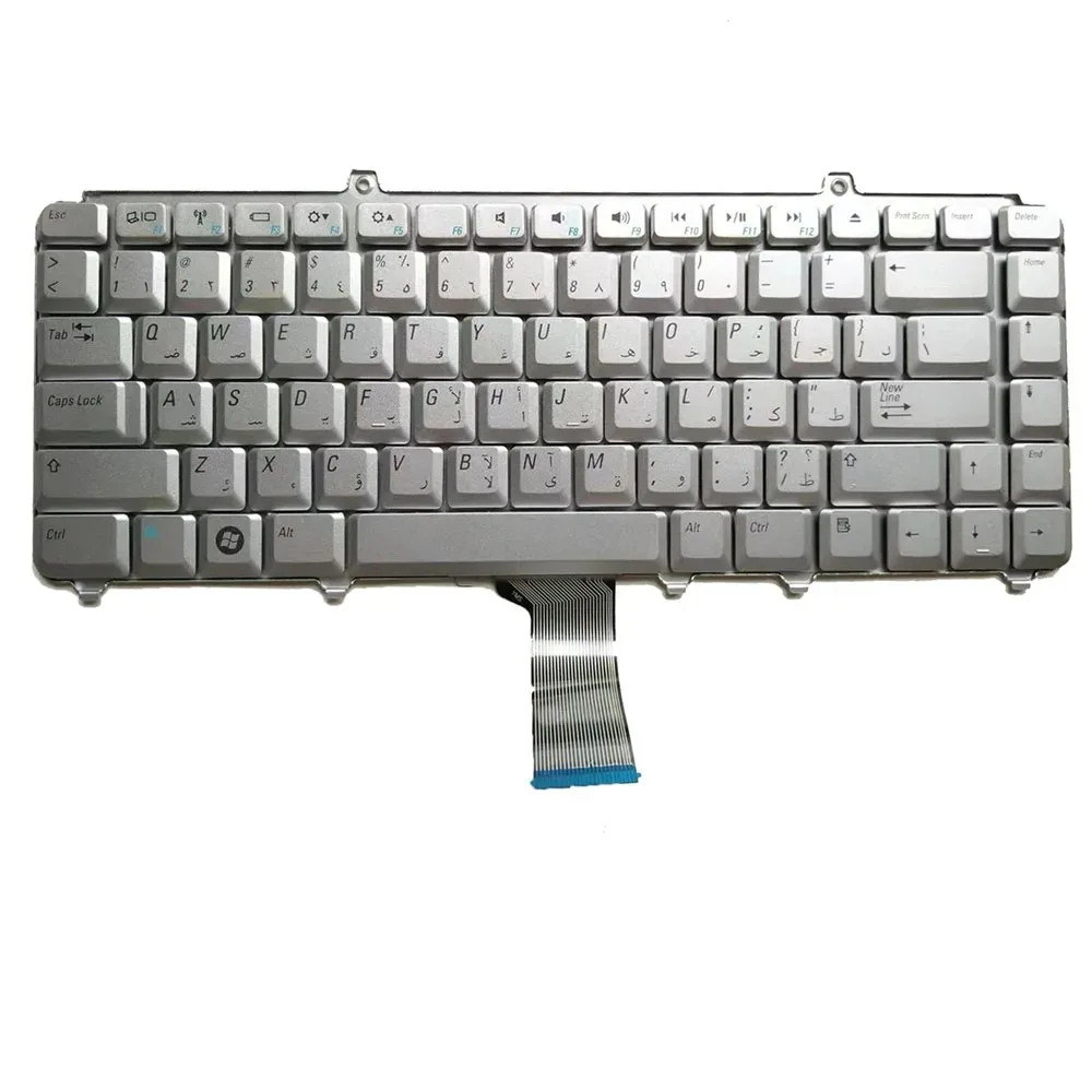 Teclado de laptop árabe AR para DELL Inspiron 1318 1420 1520 1520 1525 1526 1540 1545 1546 1500 1400 Prata Novo