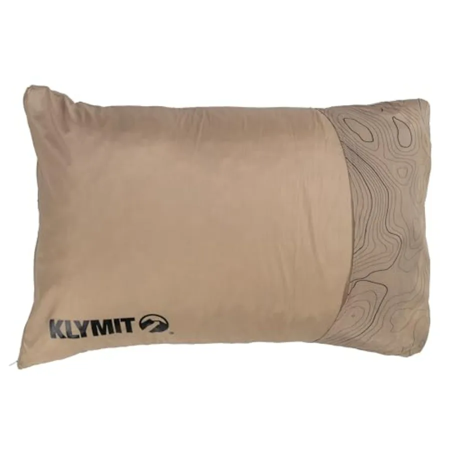 

Drift Camping Pillow Lightweight Travel Head Rest for Sleep Filled with Shredded Memory Foam, Reversible Tan Outer Cover, Large