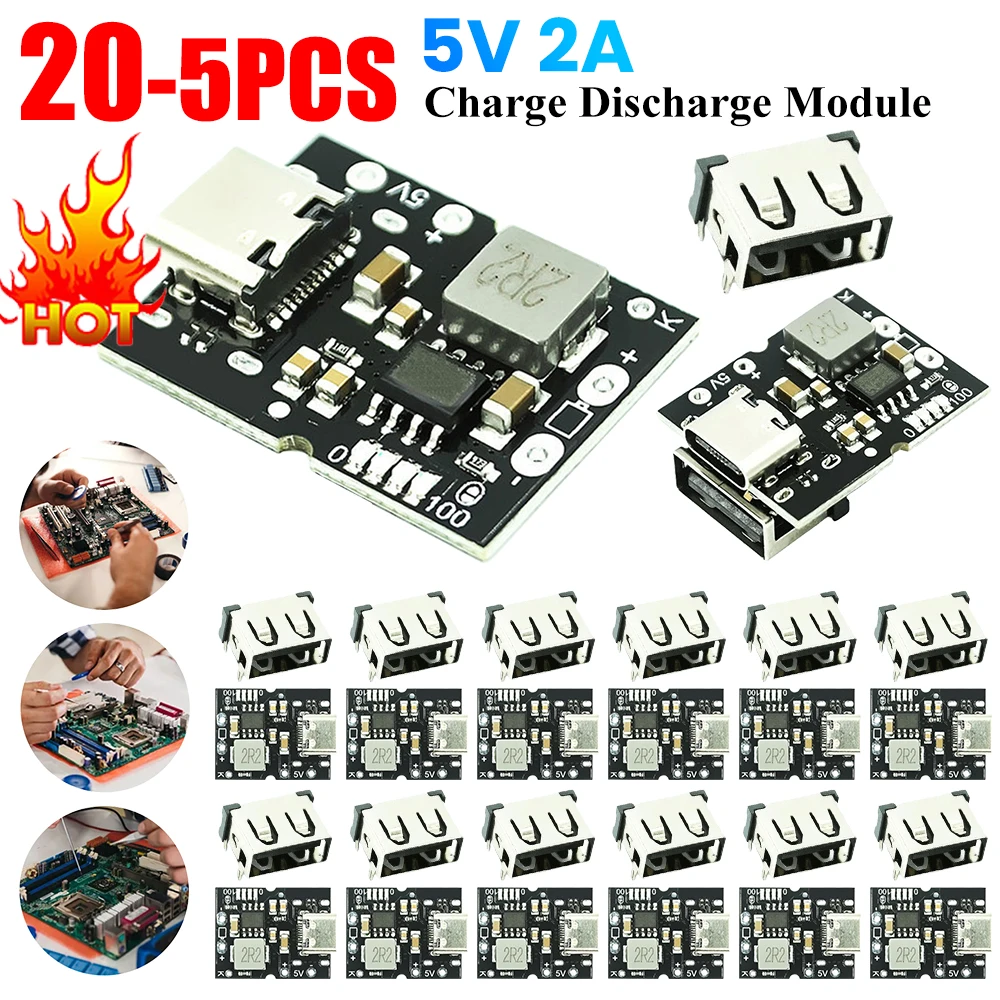 5V 2A Battery Charging Module Type-C Input Lithium-Ion Battery Charge Module Support 4.2V Lithium Battery Charge Protection image 2