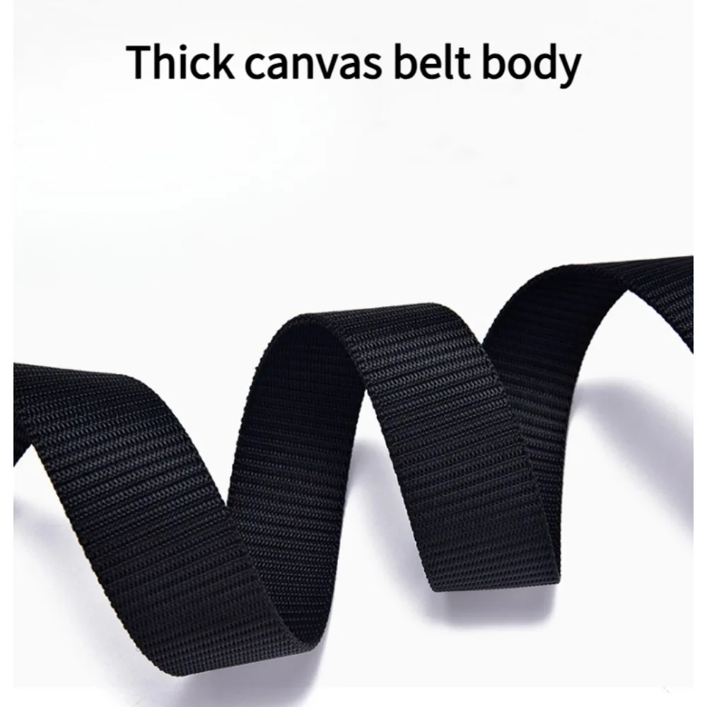1pcs 125cm Plastic Buckle Tactical Belt Men's Multifunctional Military Fan Canvas Belt Outdoor Faux Nylon Training Waist Belt