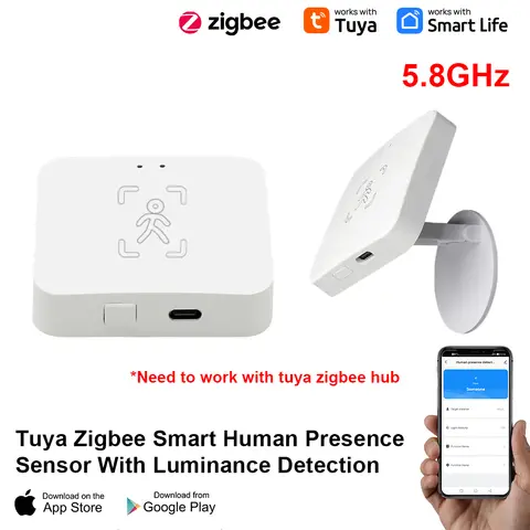 Tuya Zigbee 인간 존재 감지기 스마트 라이프 MmWave 레이더 Pir 모션 센서(휘도 거리 감지 모니터 호흡 포함)