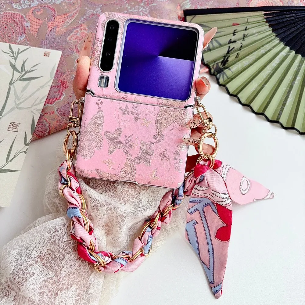 For HuaWei Pura X Colorful Glitter Star Phone Case Heart Pattern PC Hard Shell Protective Mirror Holder Bracelet Back Cover
