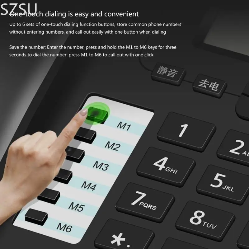 SZSU โทรศัพท์โทรศัพท์พื้นฐาน Caller โทรศัพท์โต๊ะแสดงหมายเลขเก็บโทรศัพท์