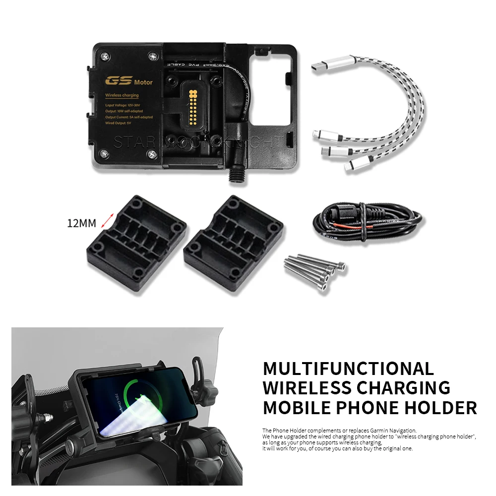 

Для BMW R1200GS LC Adventure Navigation Bracket R1250GS S1000XR R1200RS USB беспроводное зарядное устройство Держатель для мобильный телефон