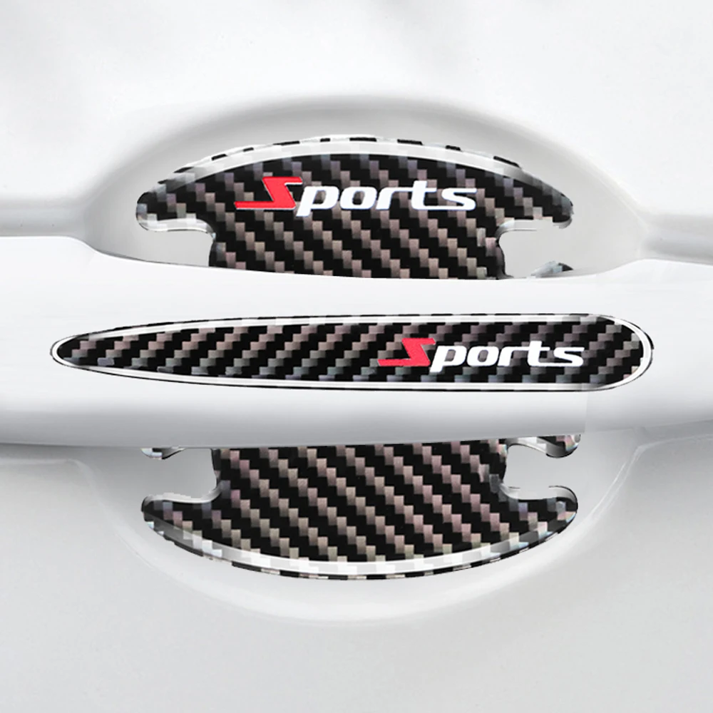 

4PCS Car Door Handle Bowl Scratch Protective Stickers Universal Car Handle Anti-collision Protection Strips Laser Stickers