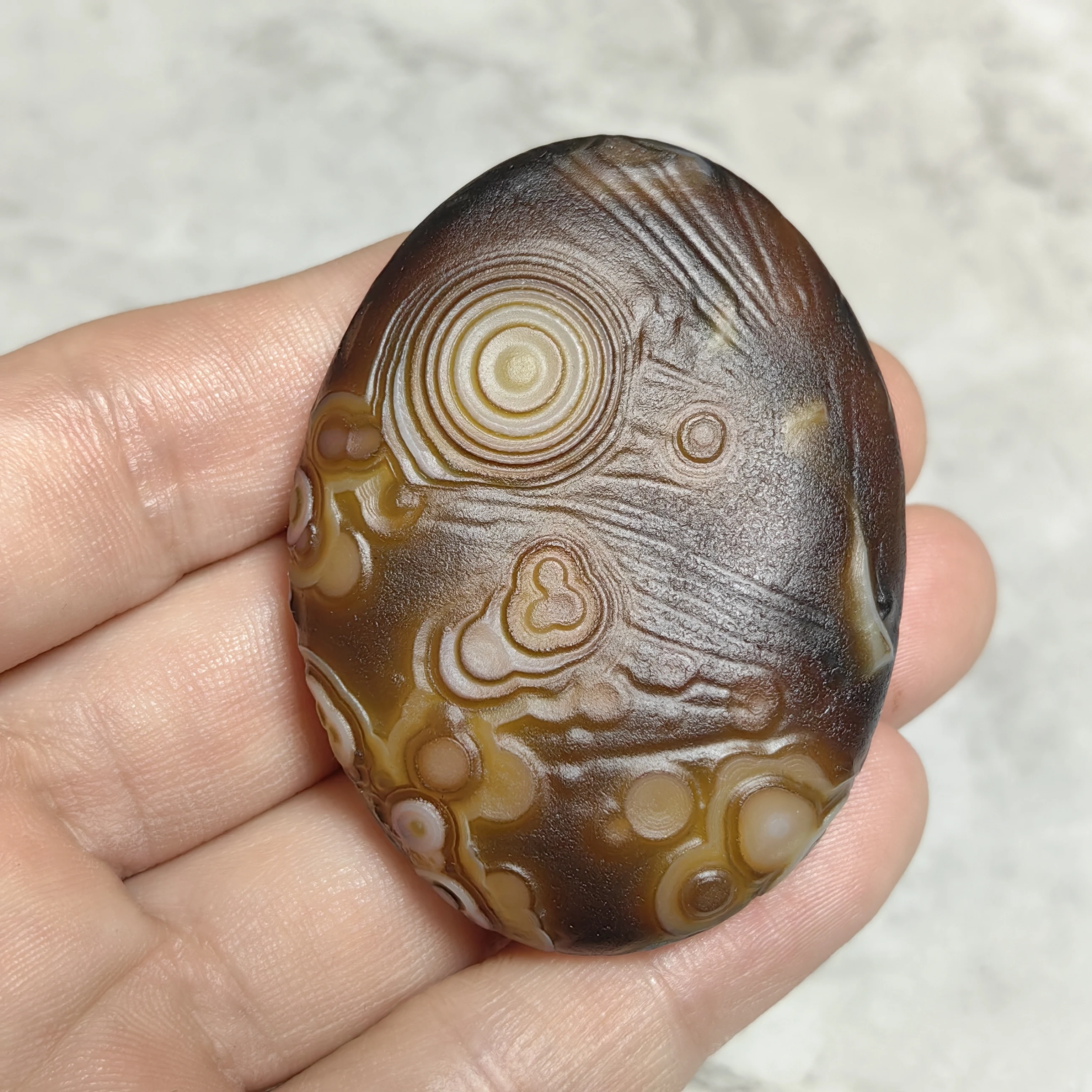 Pure Natural Divine Eyes Agate Cornucopia Palm Stones Healing Crystal Good Luck Attract Wealth Treasure Bowl Jewelry DIY Decor