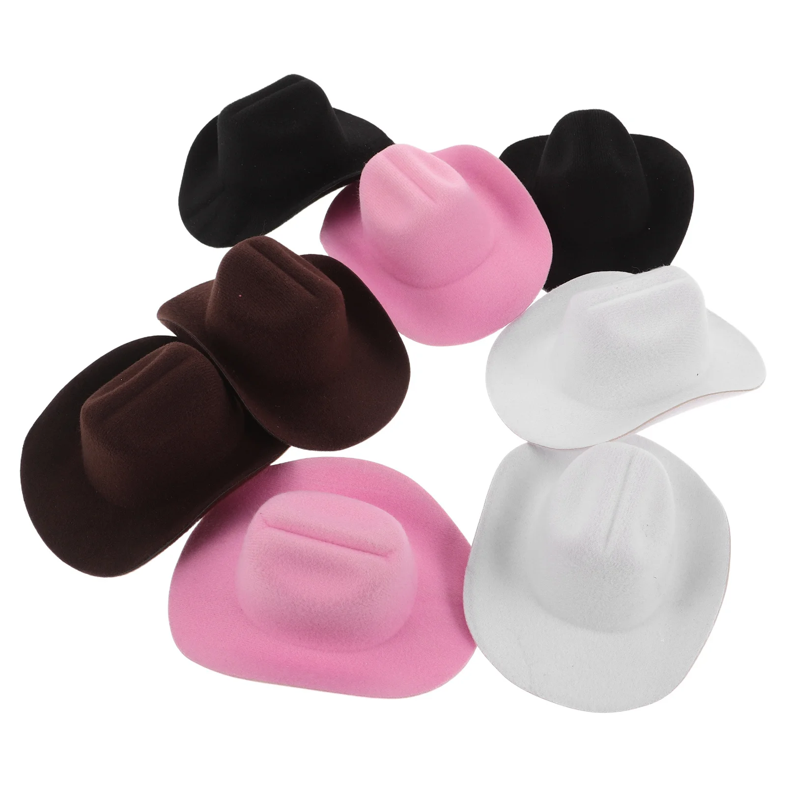 8 pezzi Mini cappello da cowboy Accessori Eva Piccole decorazioni per feste occidentali per toppers cupcake Playhouse Dress Up Cappelli da cowgirl