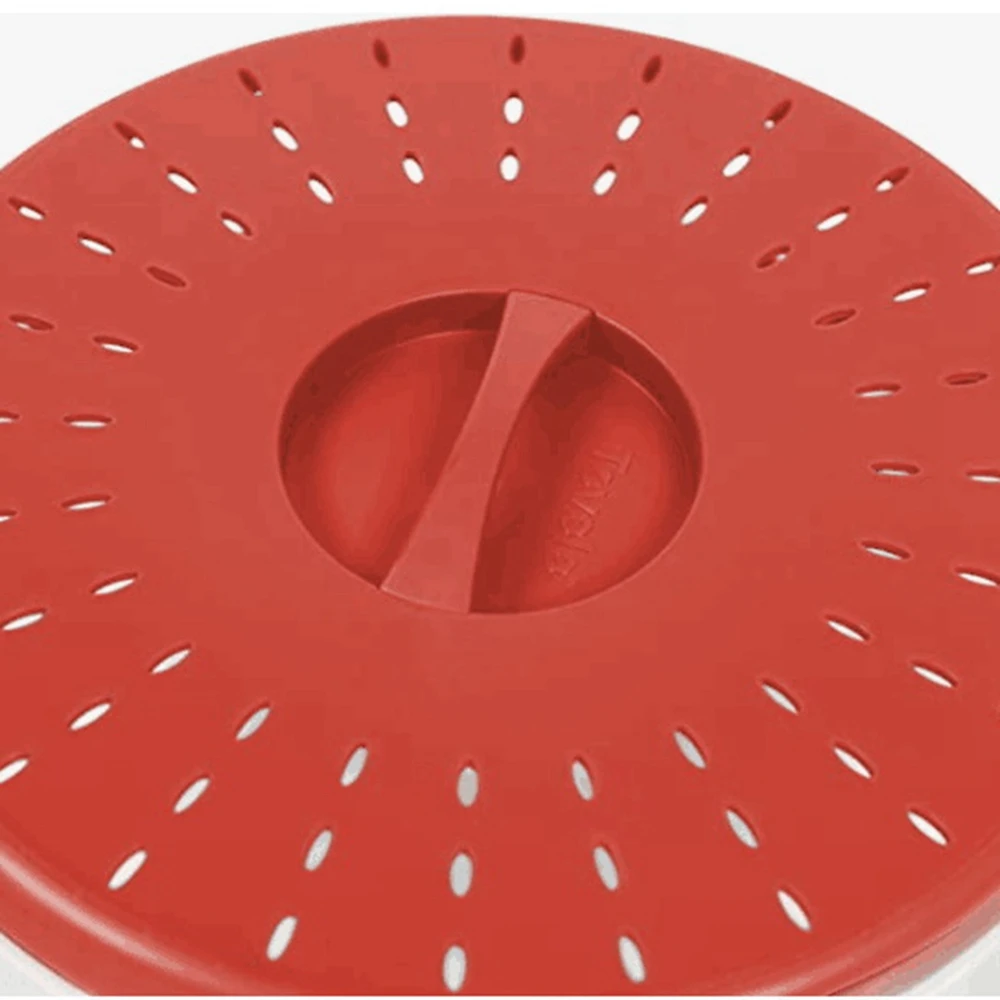 AC23-Collapsible Microwave Splatter Cover, Microwave Trays Food Cover With Lids(Red)