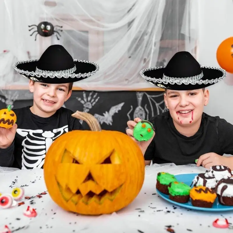 

Unique Skull Pattern Mexico Hat for Kids Festival Parties Dia Muertos Hat 964A