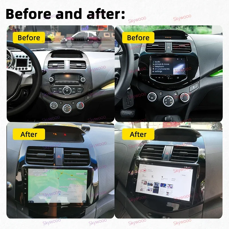 Autoradio met Scherm voor CHEVROLET Spark 2010-2015 2Din Android Auto Stereo GPS Navigatie Multimedia Speler Autoradio Head Unit