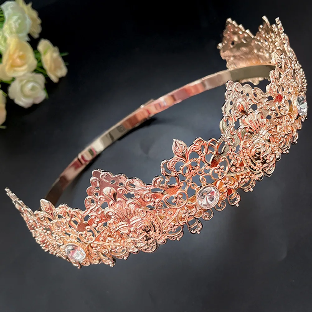 

1 Piece Elegant Crown Headdress for Women Rhinestone Hair Ornament Delicate Tiara Decor for Wedding Party Dance Ceremony Bridal