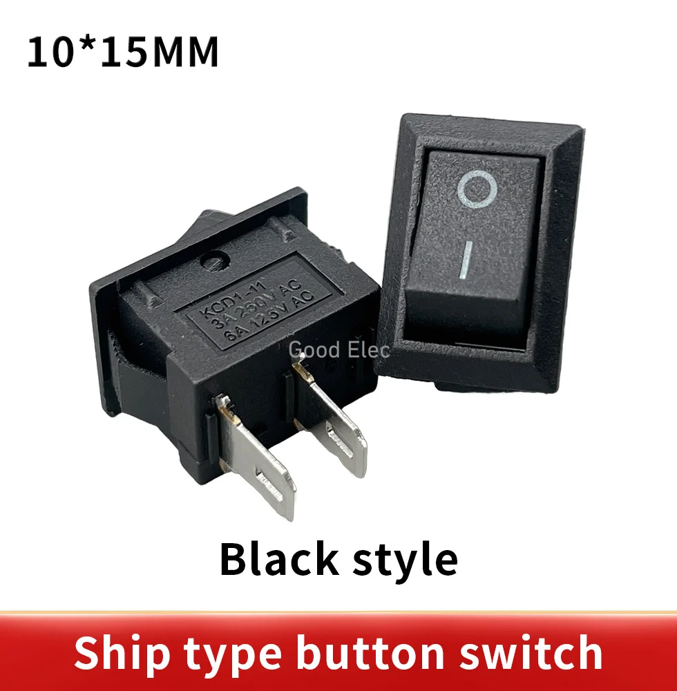 KCD11-101 3A/6A 250V 6A/10A 125V 10*15mm 21*15mm SPST 2PIN ON/OFF G130 Boat Rocker Switch Car Dash Dashboard Truck RV ATV Home