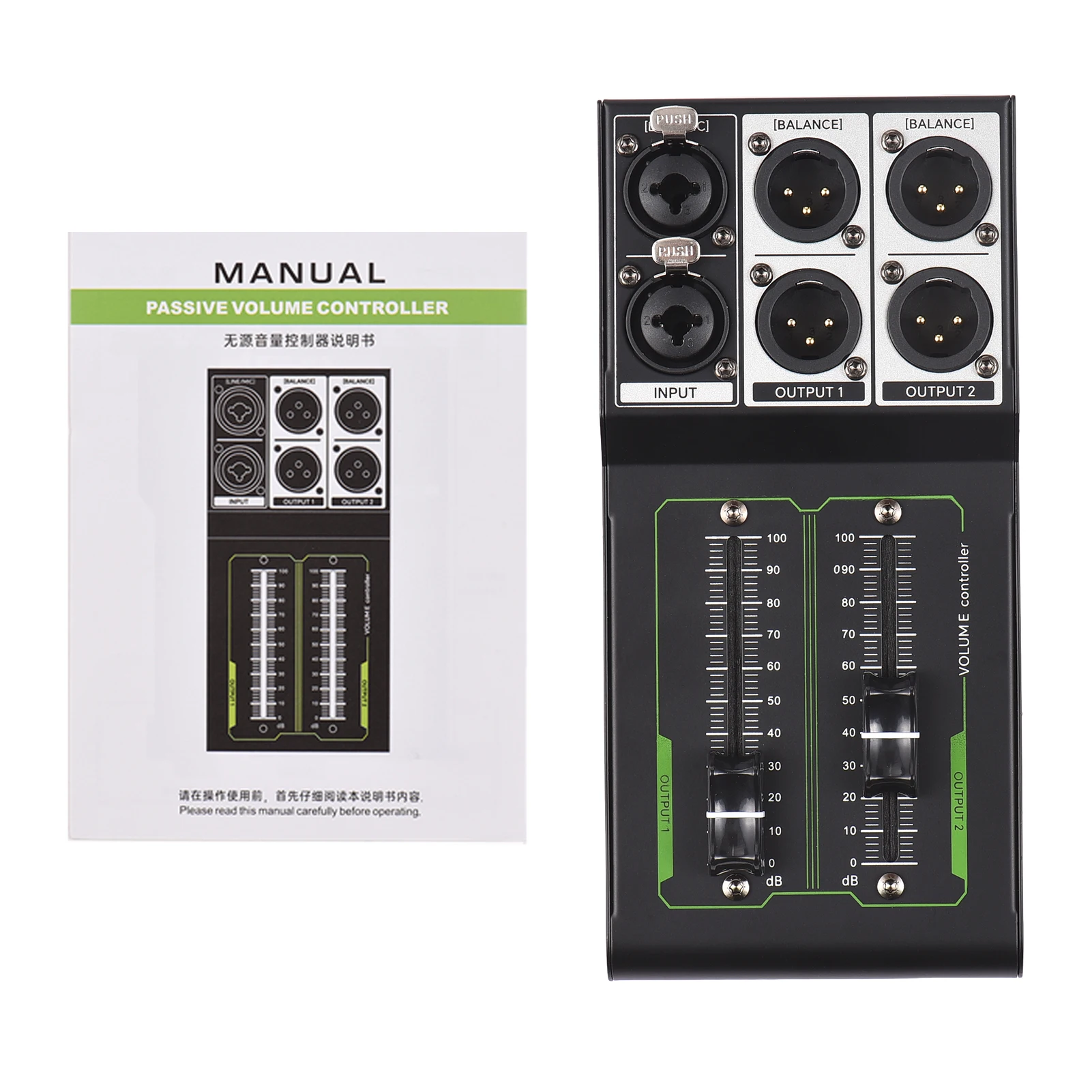 Passive Volume Control Metal Precise Sound Adjuster Plug and Play Stereo XLR Input/Output Supports DVD Players Sound Cards