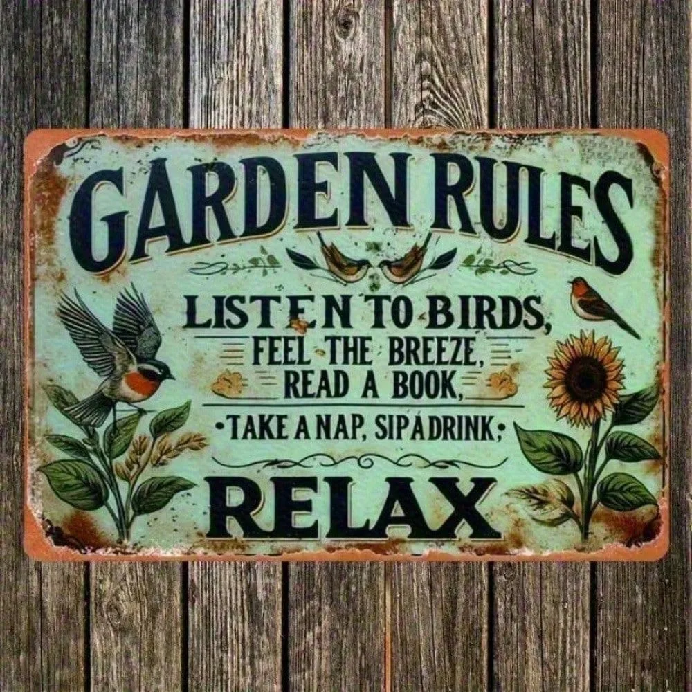 

Винтажная металлическая настенная вывеска в деревенском стиле, декор фермерского дома, зеленовато-синяя железная настенная живопись с птицами и цветочным рисунком