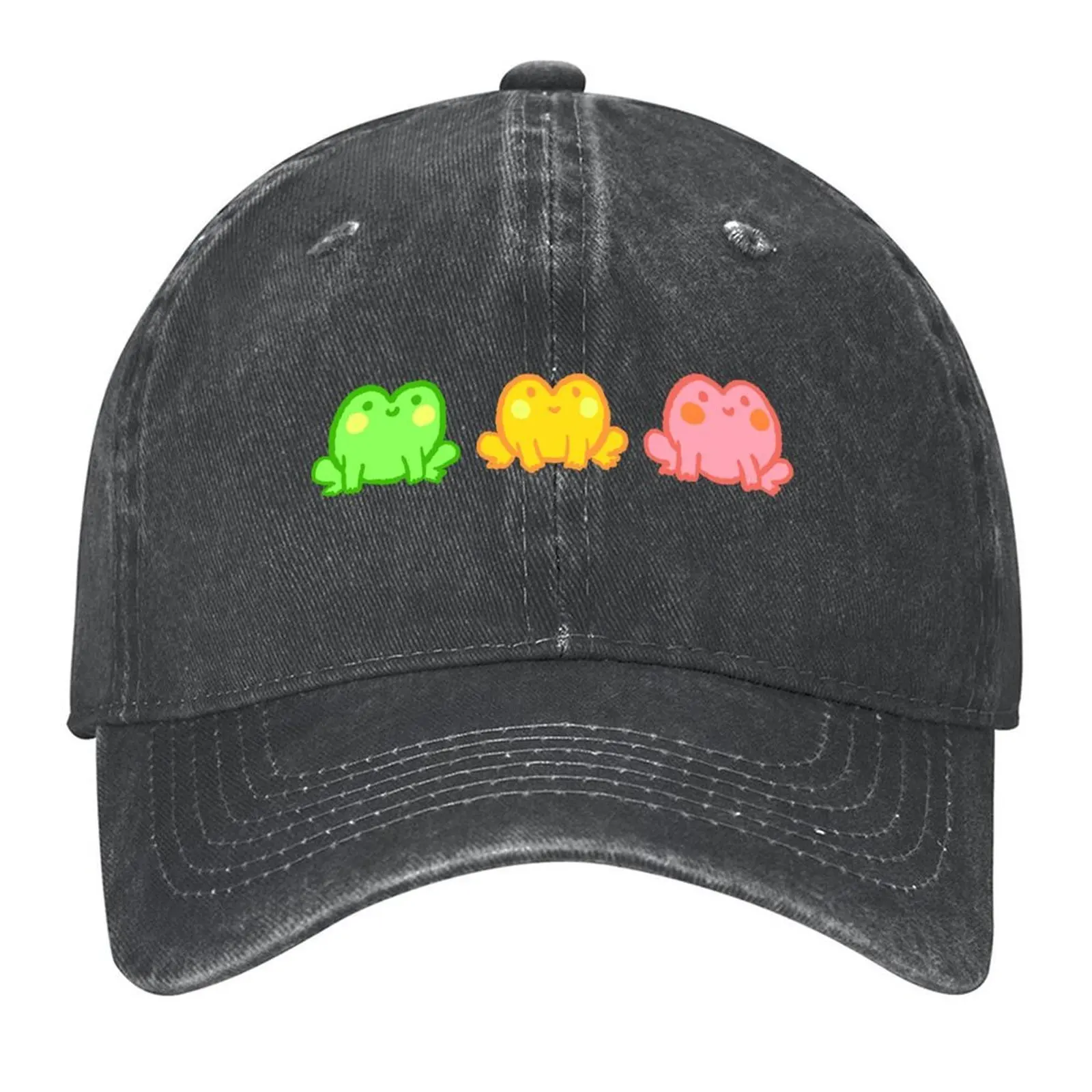 

3 Super Cute Frogs Baseball Cap Brand Man cap Funny hats Christmas Hat Streetwear Designer Man Women's