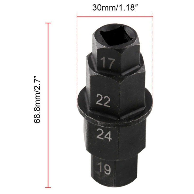 2 stuks motorfietsen gereedschap: 1 stuks zeshoek voorwieladapter 3/8 inch en 1 stuks verstelbare vorkafdichting driver gereedschap 39 mm-50 mm